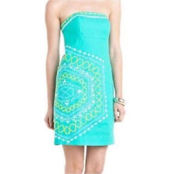NWT Lilly Pulitzer Embroidered Strapless Dress